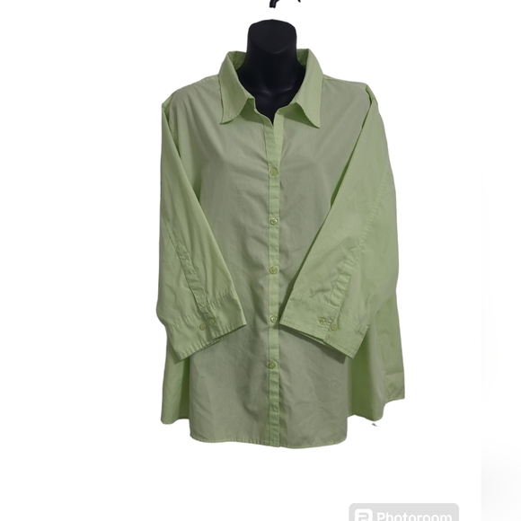 Penmans Pale Green 3/4 Sleeved Button-down Blouse Size 3X - Picture 1 of 10